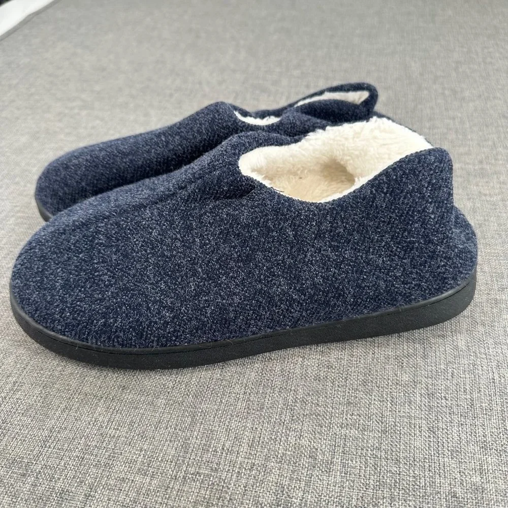 Mishansha Men Home Slippers Memory Foam Fleece Lined Winter House shoes Blue 10 - Picture 1 of 14